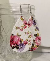 Rose Leather Earrings